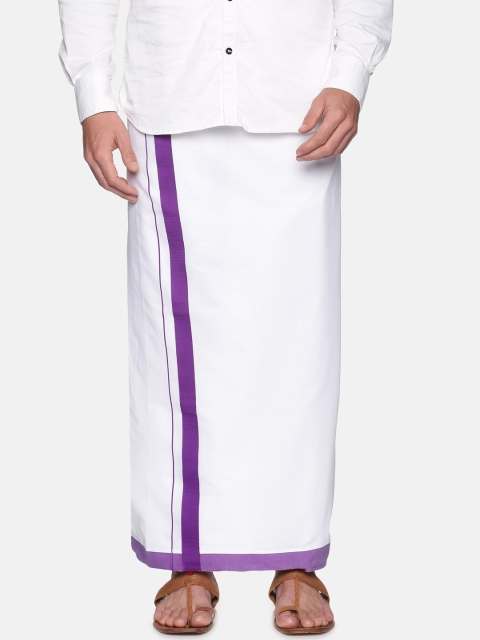 

Sethukrishna Men White Solid Cotton Dhoti