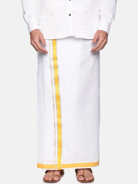 

Sethukrishna Men White Solid Cotton Dhoti
