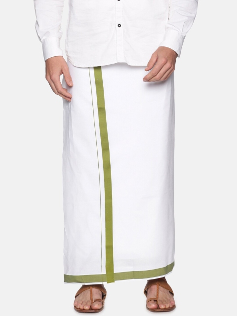 

Sethukrishna Men White Solid Cotton Dhoti