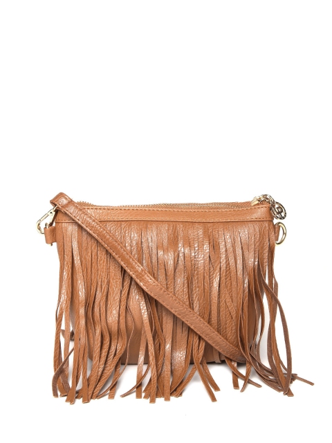 

Lino Perros Tan Brown Fringed Sling Bag