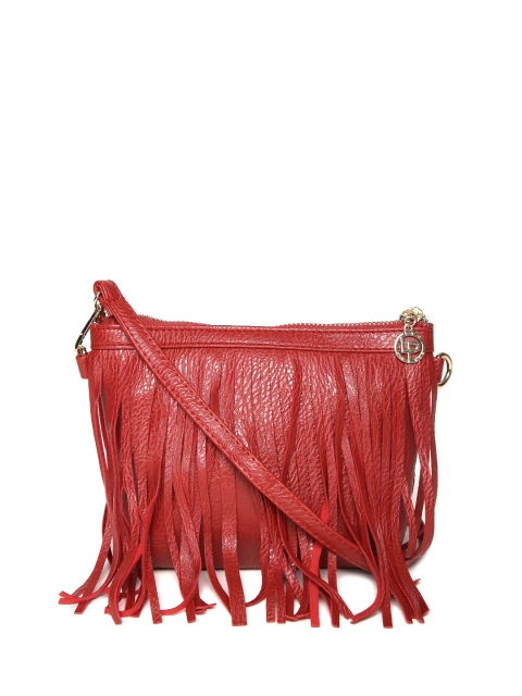 

Lino Perros Red Fringed Sling Bag