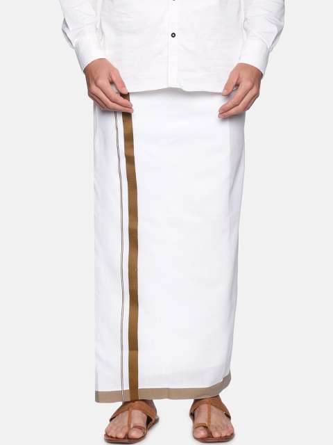 

Sethukrishna Men White Solid Cotton Dhoti