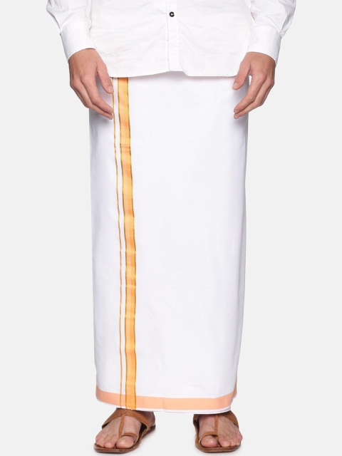 

Sethukrishna Men White Solid Cotton Dhoti