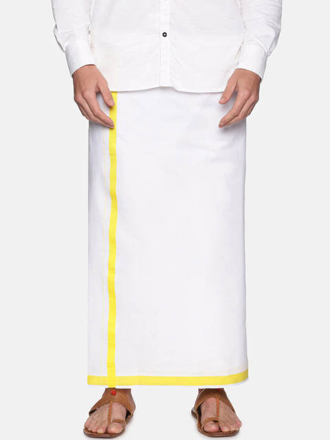 

Sethukrishna Men White Solid Cotton Dhoti