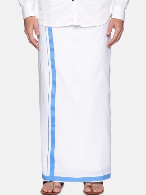 

Sethukrishna Men White Solid Cotton Dhoti