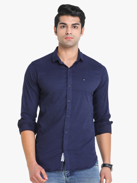 

COLVYNHARRIS JEANS Men Navy Blue Slim Fit Casual Shirt