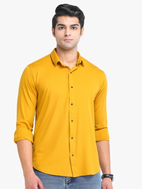

COLVYNHARRIS JEANS Men Mustard Yellow Slim Fit Casual Shirt