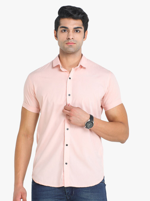 

COLVYNHARRIS JEANS Men Pink Slim Fit Casual Shirt
