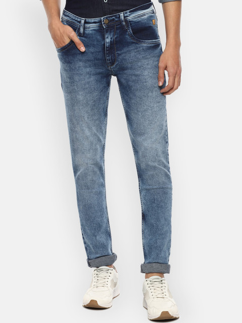 

VAN HEUSEN DENIM LABS Men Blue Washed Slim Fit Heavy Fade Jeans