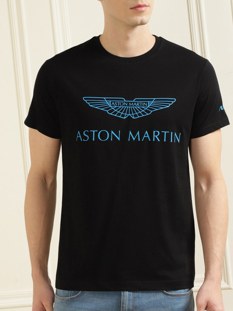 

HACKETT LONDON Men Black Typography Print Slim Fit Pure Cotton T-shirt