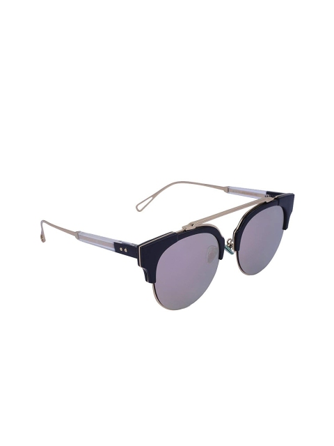 

MARC LOUIS Unisex Purple Lens & Black Round Sunglasses with Polarised & UV Protected Lens