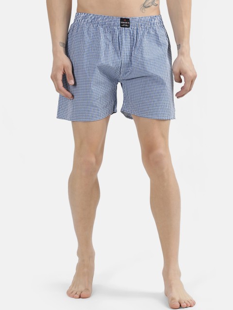 

V2 Value & Variety Men Blue & White Checked Boxers 1114056254004