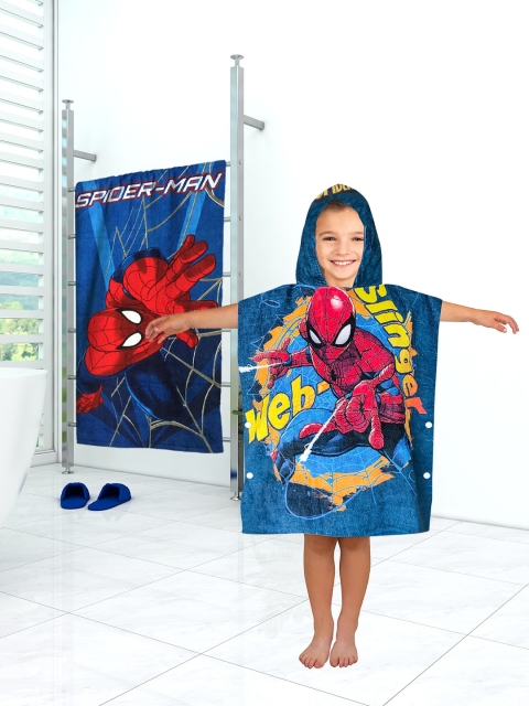 

Marvel Kids Blue & Red Avengers Printed 350GSM Cotton Hooded Poncho and Bath Towel Set