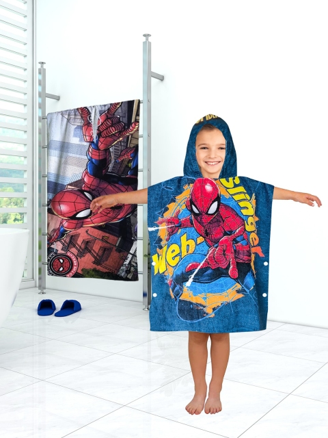 

Marvel Kids Blue & Red Spiderman Printed Cotton Hooded & Bath Towel Combo