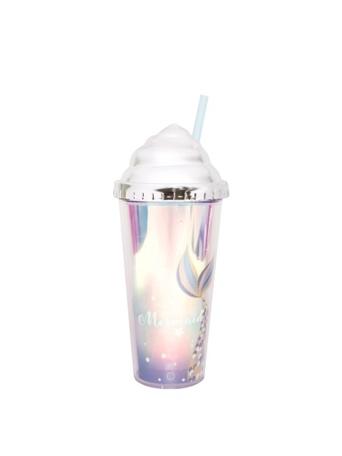 

POPLINS Silver-Toned Iridiscent Effect Ice-Cream Sipper Tumbler 600ml