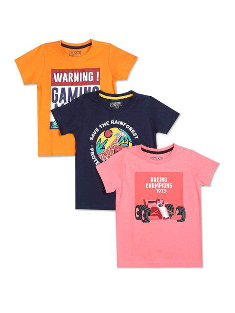 

Cherokee Boys Pack of 3 Assorted Pure Cotton Printed T-shirts