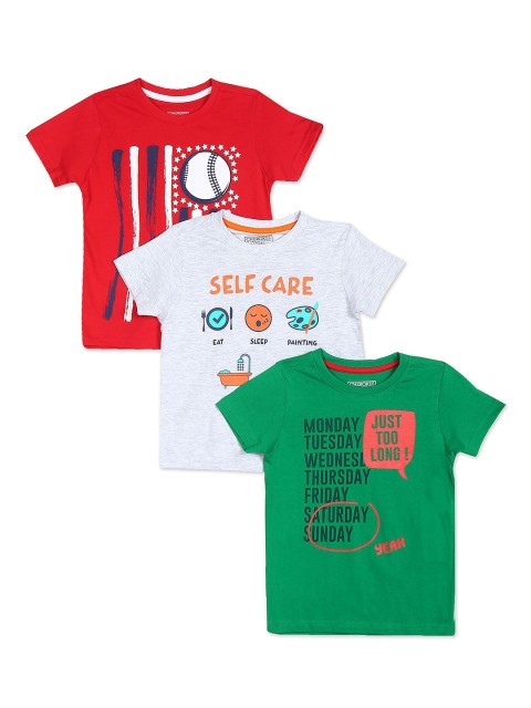 

Cherokee Boys Pack of 3 Assorted Pure Cotton Printed T-shirts