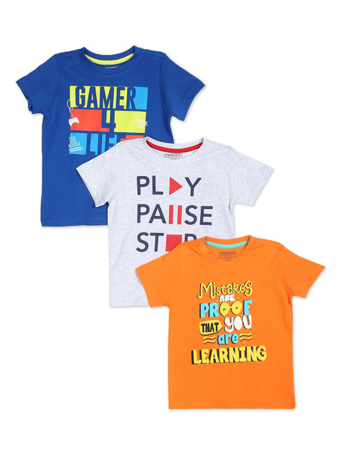 

Cherokee Boys Pack of 3 Assorted Pure Cotton Printed T-shirts