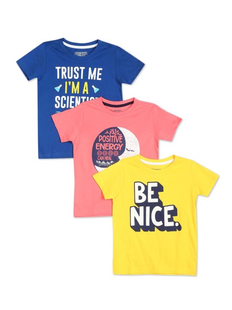 

Cherokee Boys Pack of 3 Assorted Pure Cotton Printed T-shirts