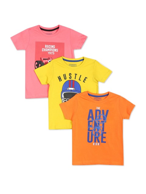 

Cherokee Boys Pack of 3 Assorted Pure Cotton Printed T-shirts