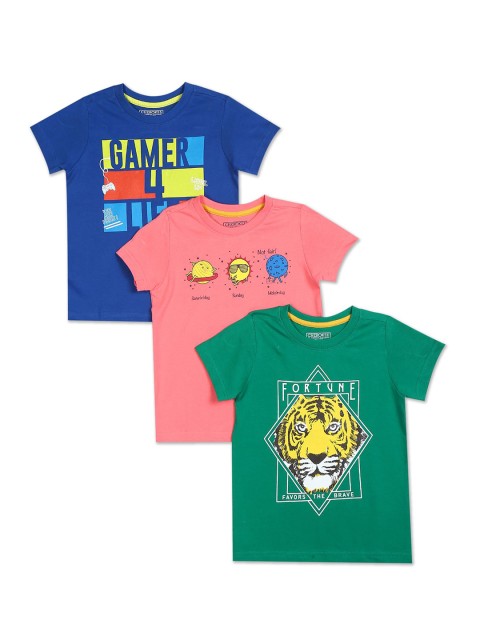 

Cherokee Boys Pack of 3 Assorted Pure Cotton Printed T-shirts