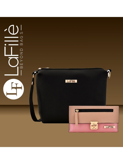 

LaFille Set of 2 Black & Beige Purse Clutch