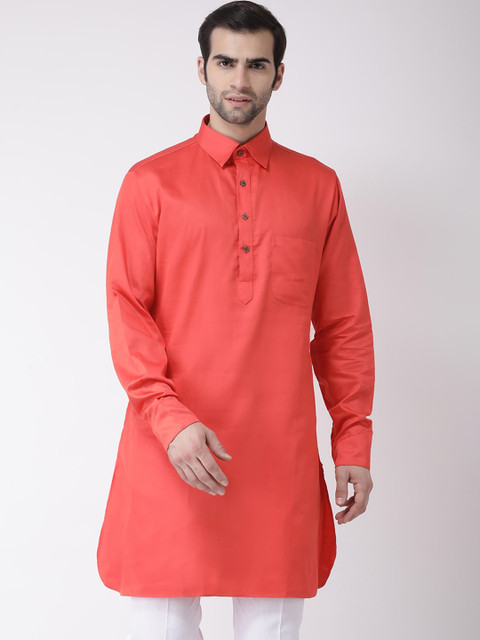 

SG LEMAN Men Red Pathani Kurta