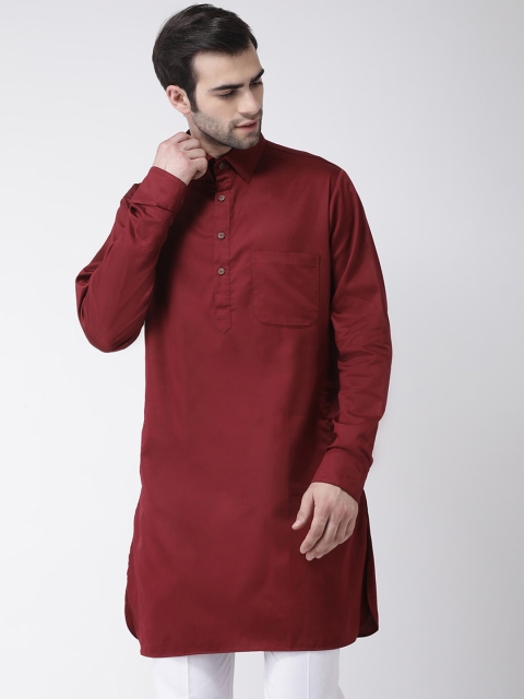 

SG LEMAN Men Maroon Pathani Kurta