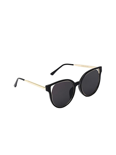 

MARC LOUIS Unisex Black Lens & Black Round Sunglasses with UV Protected Lens 4004 C2