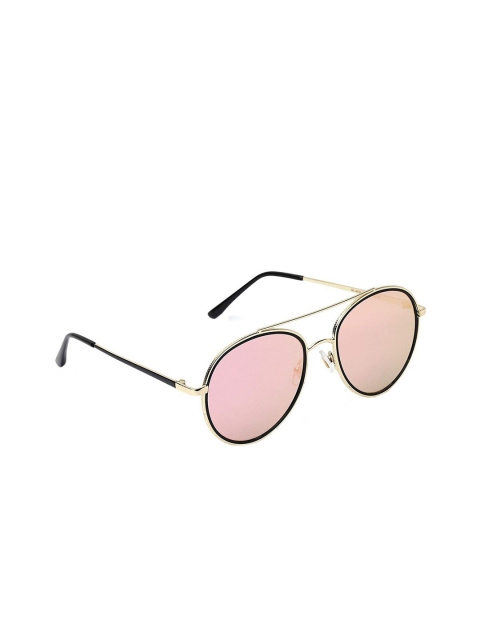 

MARC LOUIS Women Pink Lens & Black Aviator Sunglasses with UV Protected Lens 4032 C2
