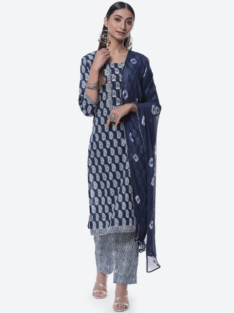 

Biba Blue & White Printed Pure Cotton Unstitched Dress Material