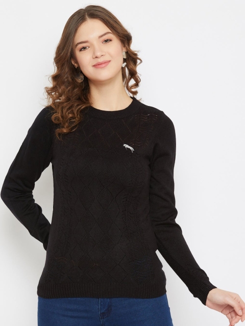 

JUMP USA Women Black Acrylic Pullover