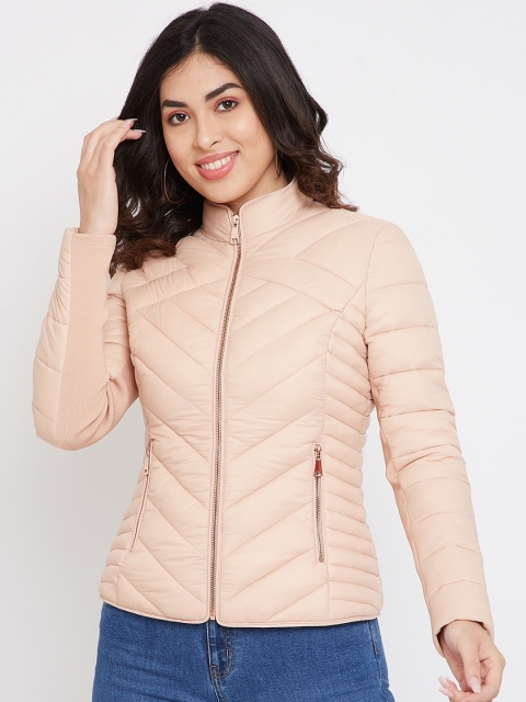 

Madame Women Peach-Coloured Lightweight Puffer Jacket