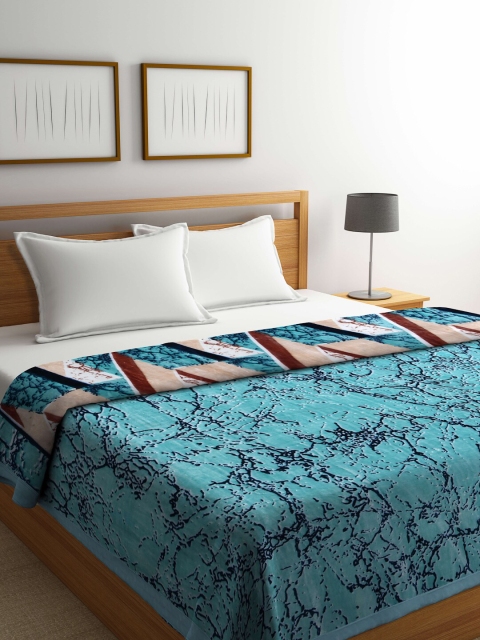 

Arrabi Blue & Brown Heavy Winter Double Bed Blanket