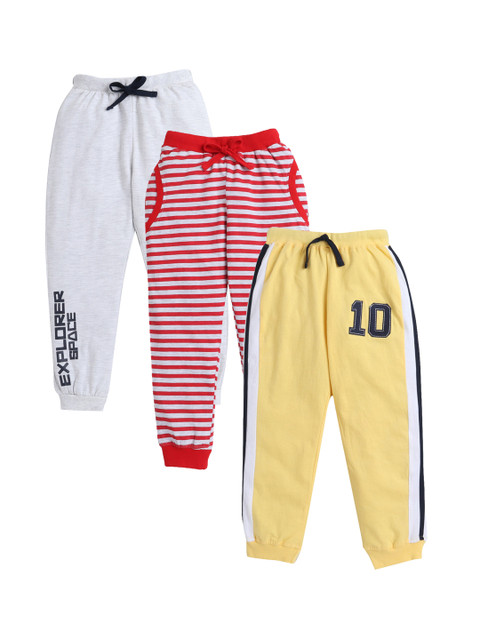 

Hopscotch Boys Red & Yellow Pack of 3 Printed Joggers