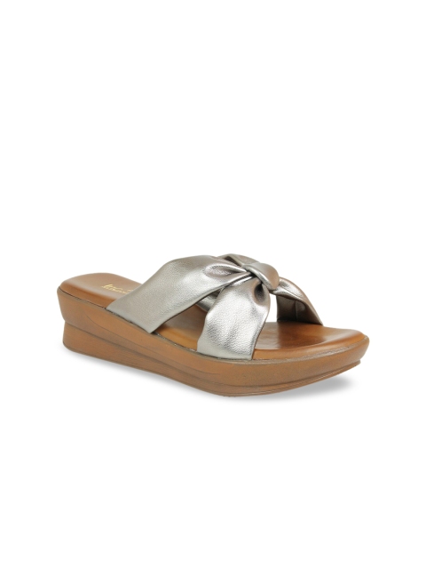 

Inc 5 Gunmetal-Toned Wedge Sandals, Metallic