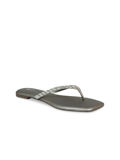

Inc 5 Women Grey T-Strap Flats