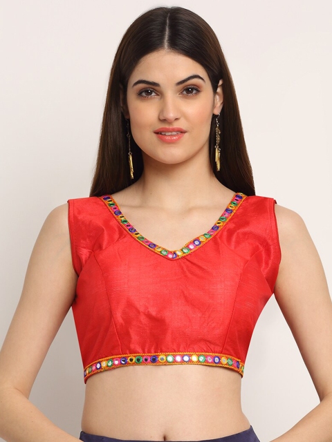 

Grancy Women Red Solid Saree Blouse