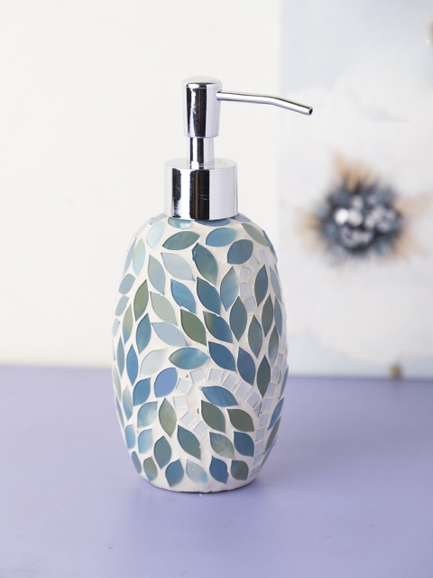 

MARKET99 Blue & White Textured Ceramic Soap Dispenser