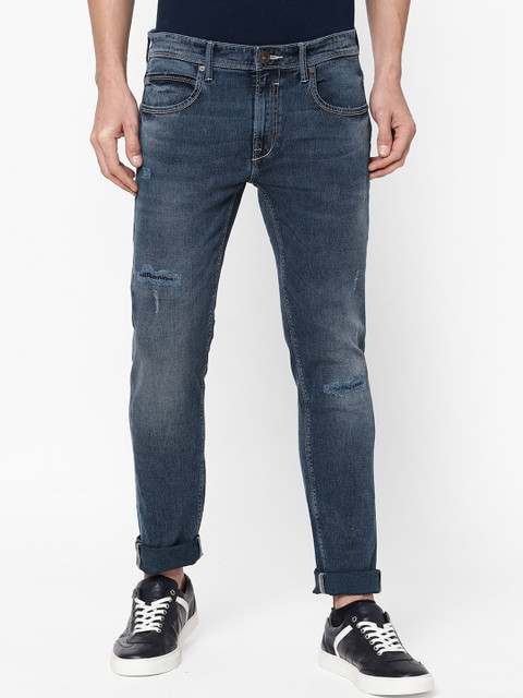 

Pepe Jeans Men Blue Low-Rise Low Distress Light Fade Jeans