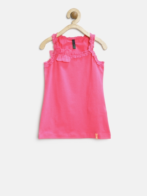 

United Colors of Benetton Girls Pink Solid Regular Top