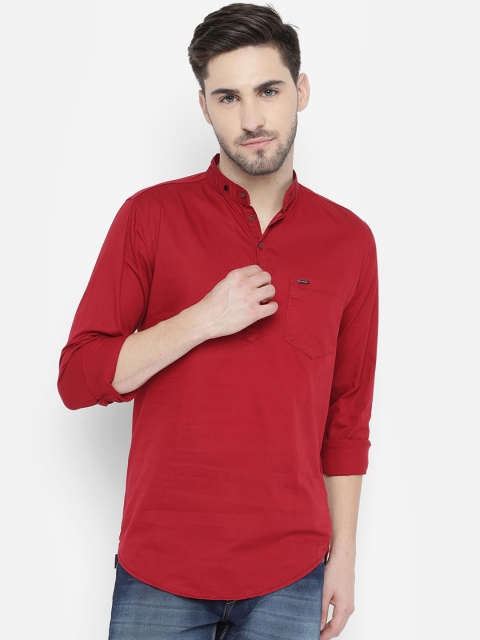 

V2 Value & Variety Men Maroon Solid Kurta
