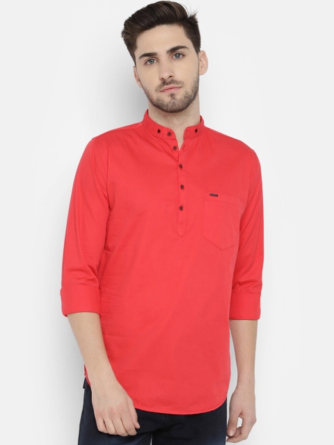 

V2 Value & Variety Men Red Solid Kurta, Magenta