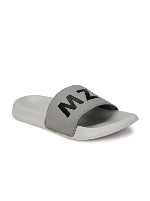 

MUZZATI Men Grey & Black Printed Sliders