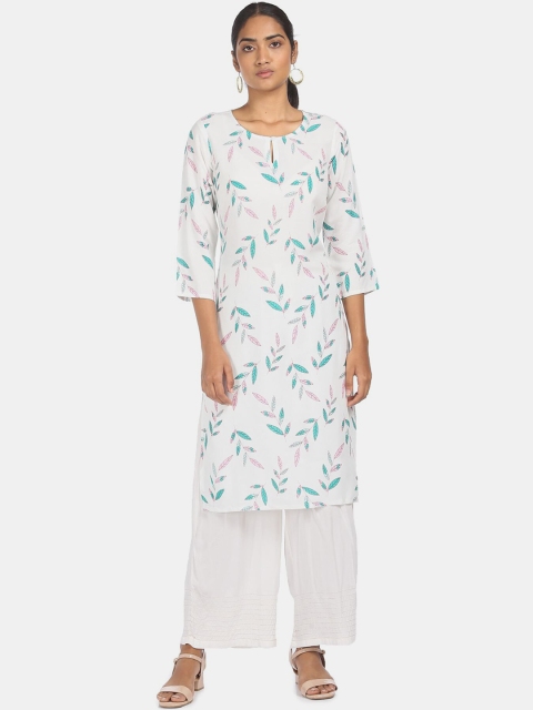 

Karigari Women White Printed Kurta