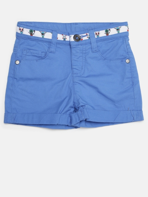 

United Colors of Benetton Girls Blue Solid Shorts
