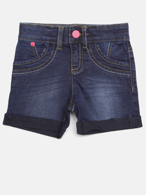 

United Colors of Benetton Girls Blue Washed Denim Shorts
