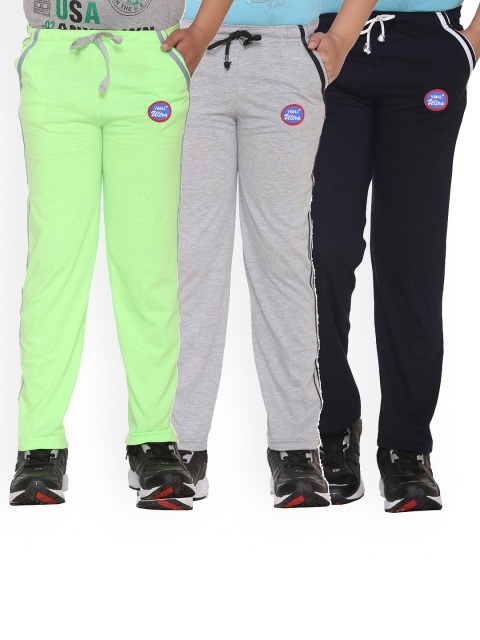 

VIMAL JONNEY Kids Pack of 3 Solid Cotton Track Pants, Grey