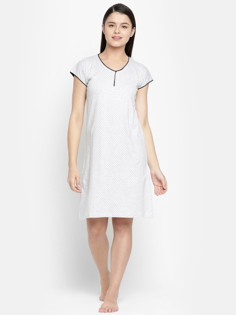 

V2 Value & Variety Grey Melange Printed Cotton Nightdress
