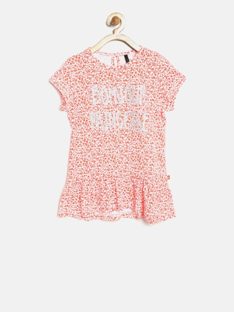 

United Colors of Benetton Girls Red Floral Print Top